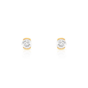 Boucles d'oreilles or jaune 750 diamant 0.50 carat h/p1