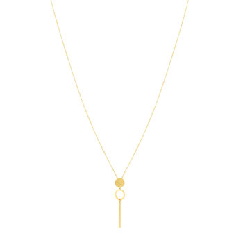 Collier or jaune 750 motif anneau 42 cm