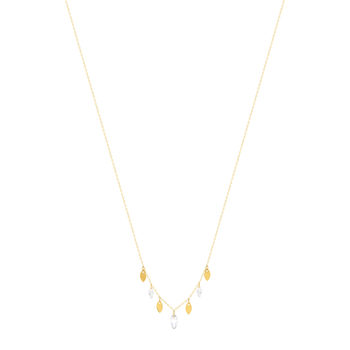 Ketting geelgoud 750 zirkonia's 42 cm