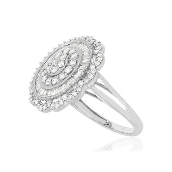 Bague or blanc 750 diamants