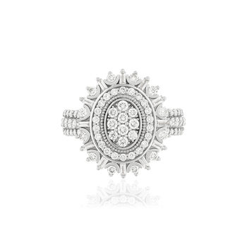 Bague or blanc 750 diamants