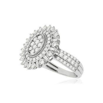 Bague or blanc 750 diamants