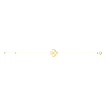 Bracelet or jaune 375 18 cm motif mandala