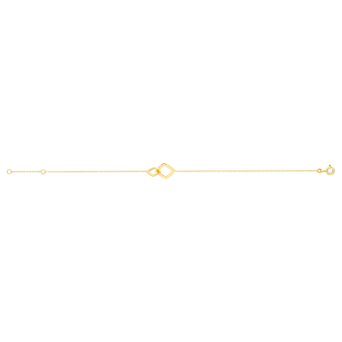 Bracelet or jaune 375 18 cm motif carrés entrelacés - vue 2