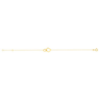 Bracelet or jaune 375 18 cm motif carrés entrelacés