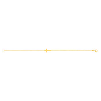 Bracelet or jaune 375 18 cm motif croix