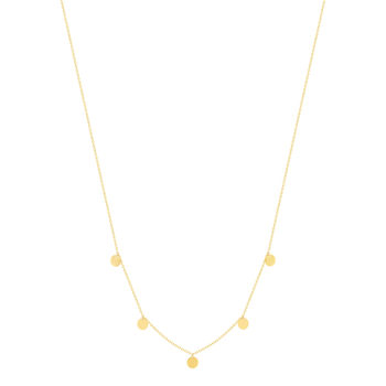 Collier or jaune 375 41 cm, motif pampille disque
