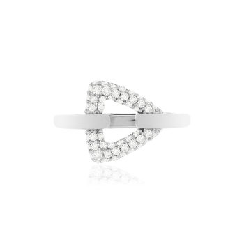 Bague argent 925 zirconias, motif triangle