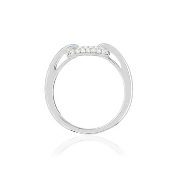 Bague argent 925 zirconias pierre imitation motif carré