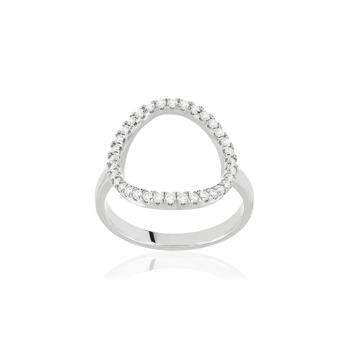 Bague argent 925 zirconias, motif cercle