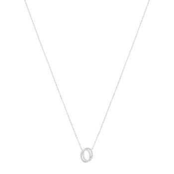 Zilveren 925 zirkonia ketting 45 cm met ringmotief