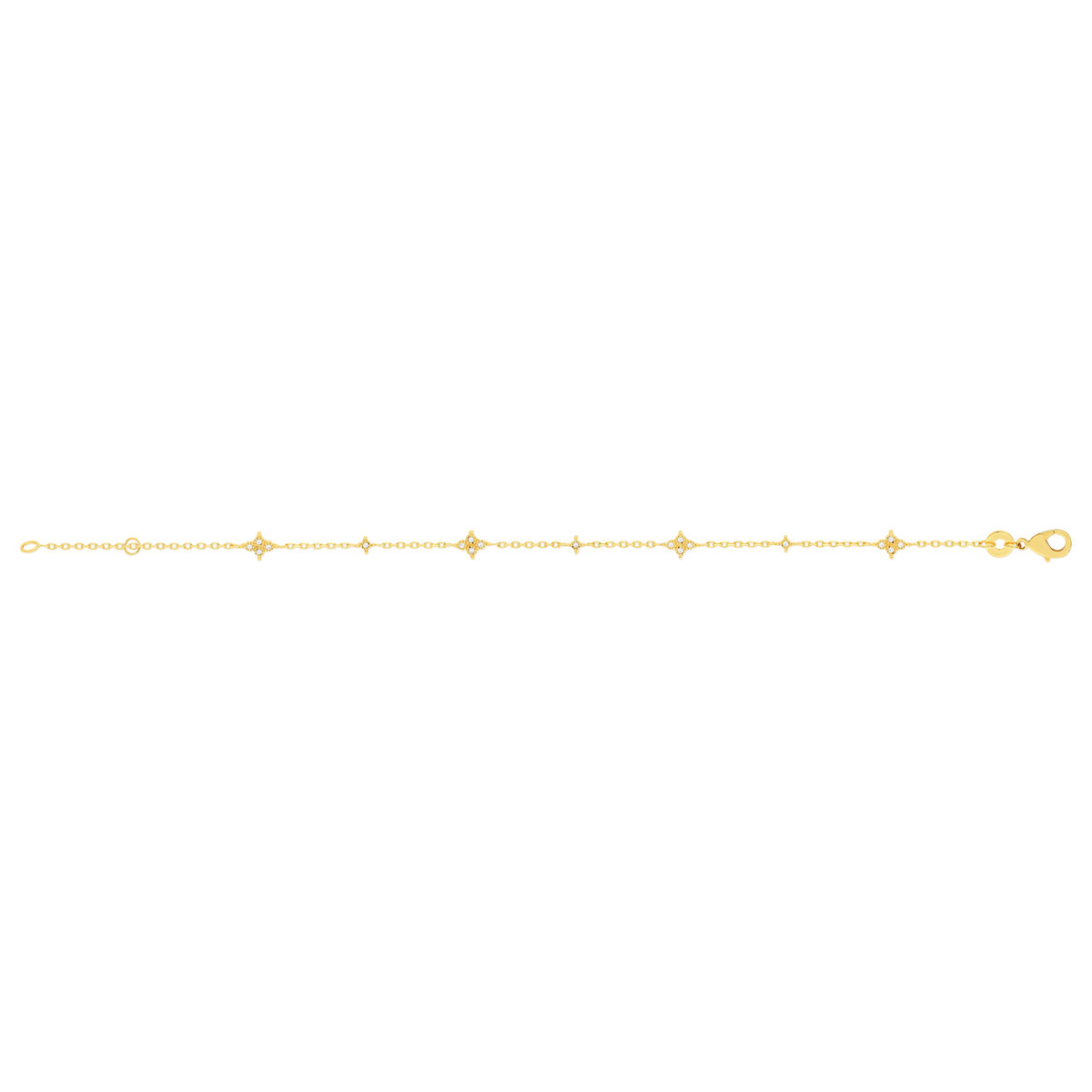 Bracelet plaqué or zirconias 18 cm motif étoile - vue 2