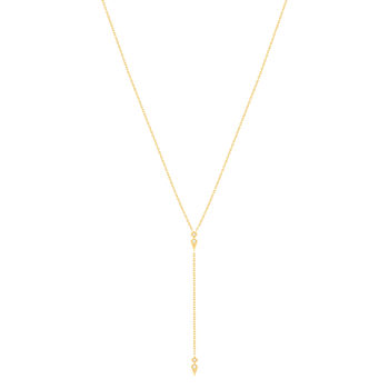 Vergulde zirkonia ketting 45 cm