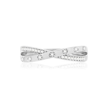 Bague or blanc 375 diamants