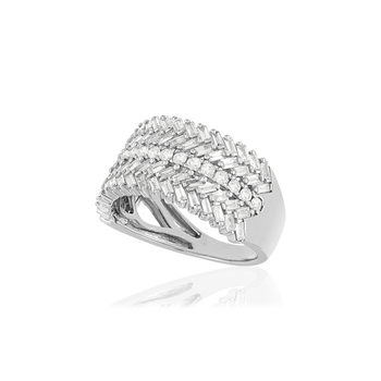 Bague or blanc 750 diamants