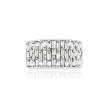 Bague or blanc 750 diamants