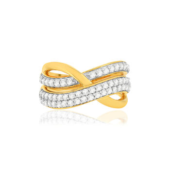Bague or 750 2 tons diamants