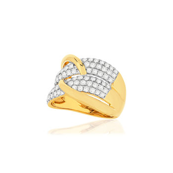 Bague or 750 2 tons diamants