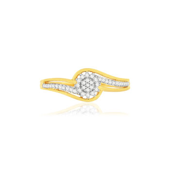 Bague or 375 2 tons diamants