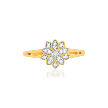 Bague or 375 2 tons diamants