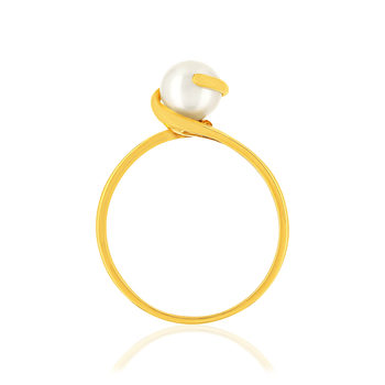 Bague or jaune 375 perle de culture de chine