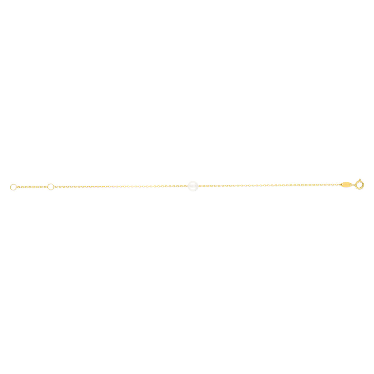 Bracelet or jaune 375 perle de culture de chine 19 cm - vue 2