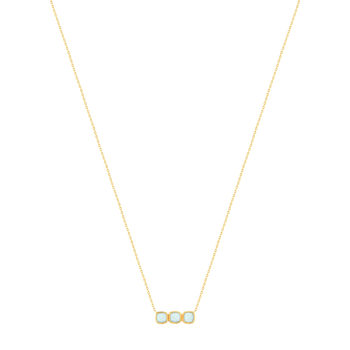 Collier plaqué or agates 45 cm