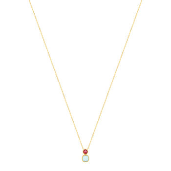 Collier plaqué or agate zirconia 45 cm