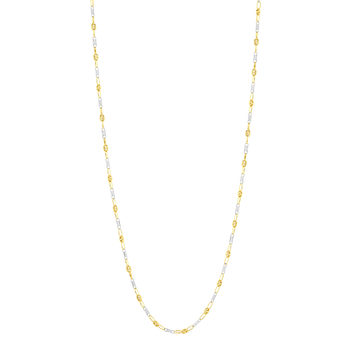 Chaine or 750 2 tons 50 cm maille grain de café alternée