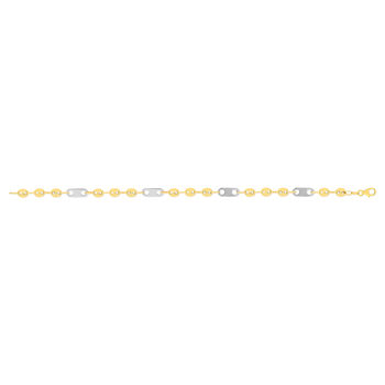 Bracelet or 375 2 tons 21 cm maille grain de café alternée