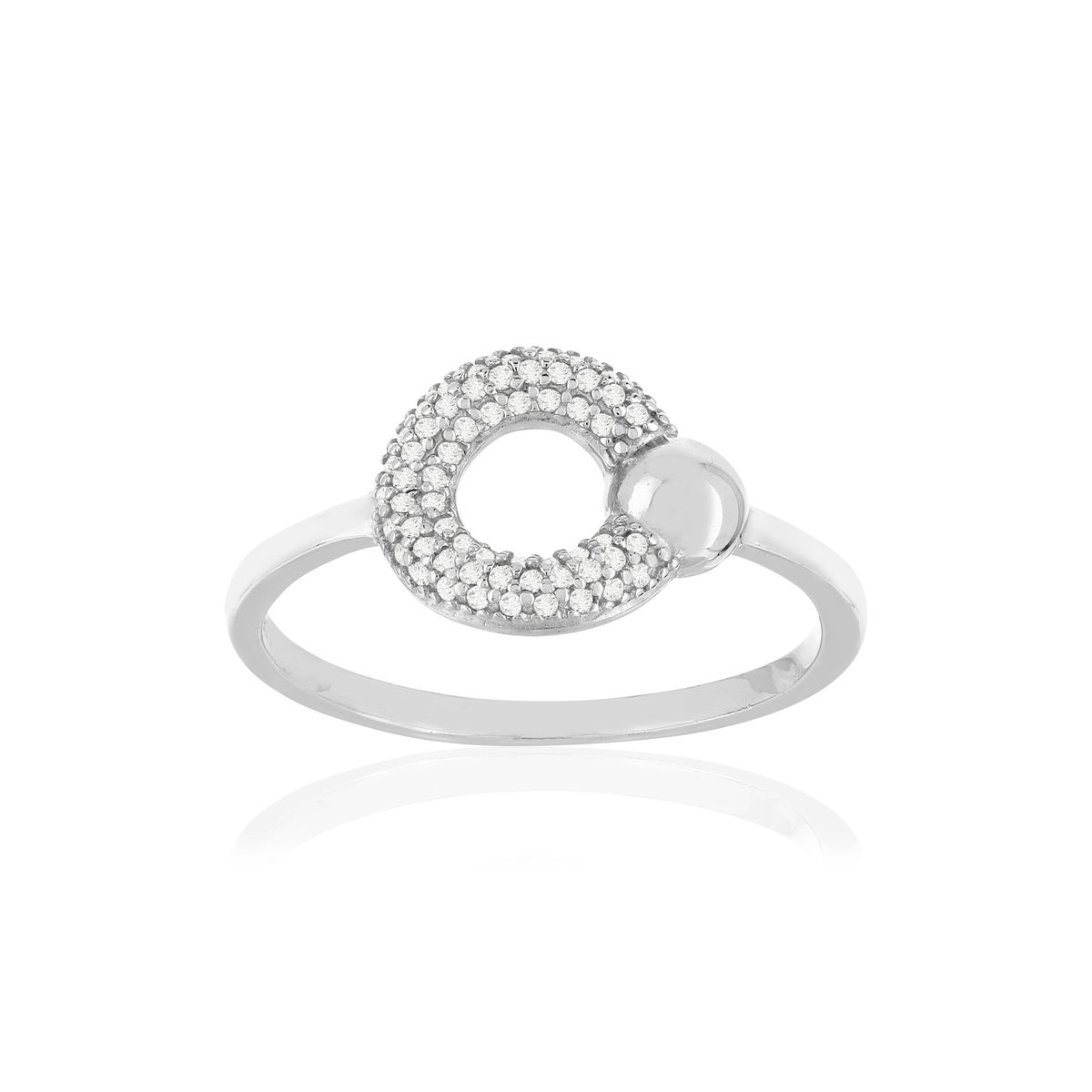 Bague argent 925 zirconias, motif cercle