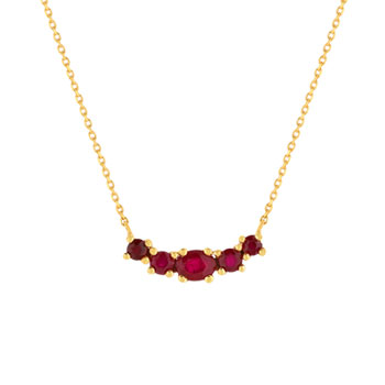 Collier or jaune 375 rubis 43 cm