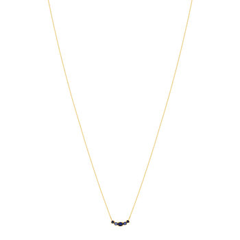 Collier or jaune 375 saphirs 43 cm