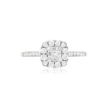 BAGUE or 750 blanc diamants
