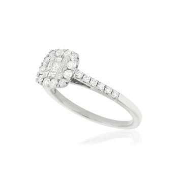 BAGUE or 750 blanc diamants