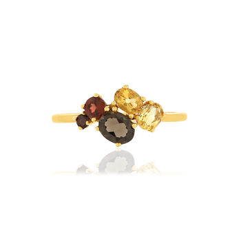 Bague or jaune 375 pierres fines