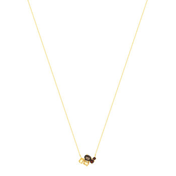 Collier or jaune 375 pierres fines 43 cm