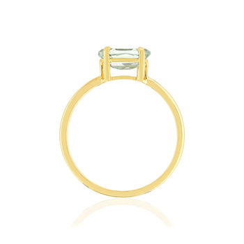 Bague or jaune 375 quartz vert oval