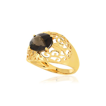 Bague or jaune 375 quartz