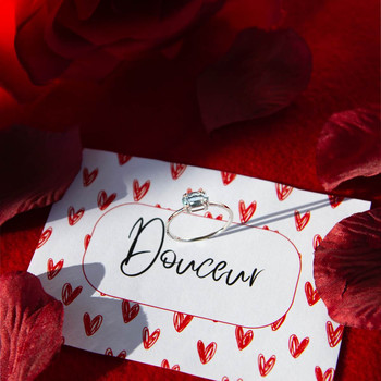 Bague or blanc 375 aigue-marine ovale