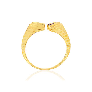 Bague or jaune 375 améthystes taille troidia