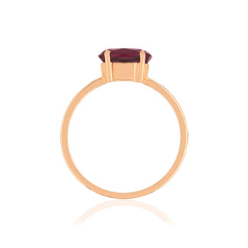 Bague or rose 375 grenat ovale