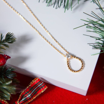 Gold-plated zirconia necklace 45 cm
