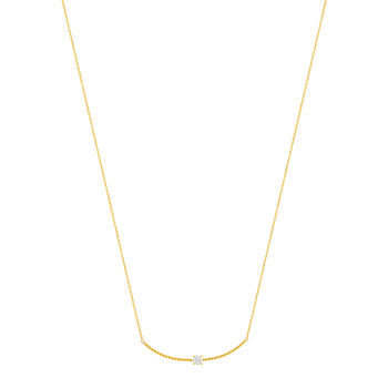 Zirkonia vergulde ketting 45 cm
