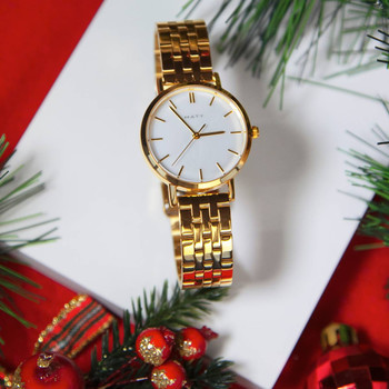 Montre femme dorée bracelet acier doré jaune