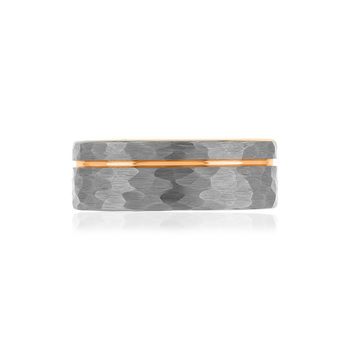 Bague tungstène rosé gris