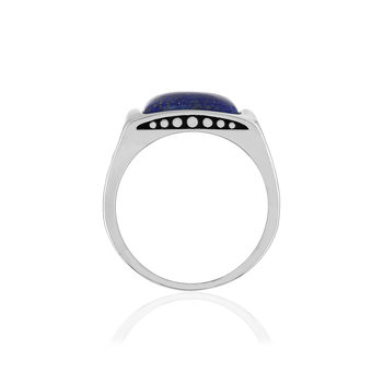 Bague acier lapis lazuli