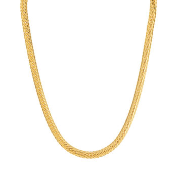 Gold-plated flat scalloped chain 45 cm