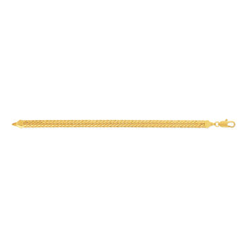Bracelet maille anglaise plate festonnée plaqué or 18 cm