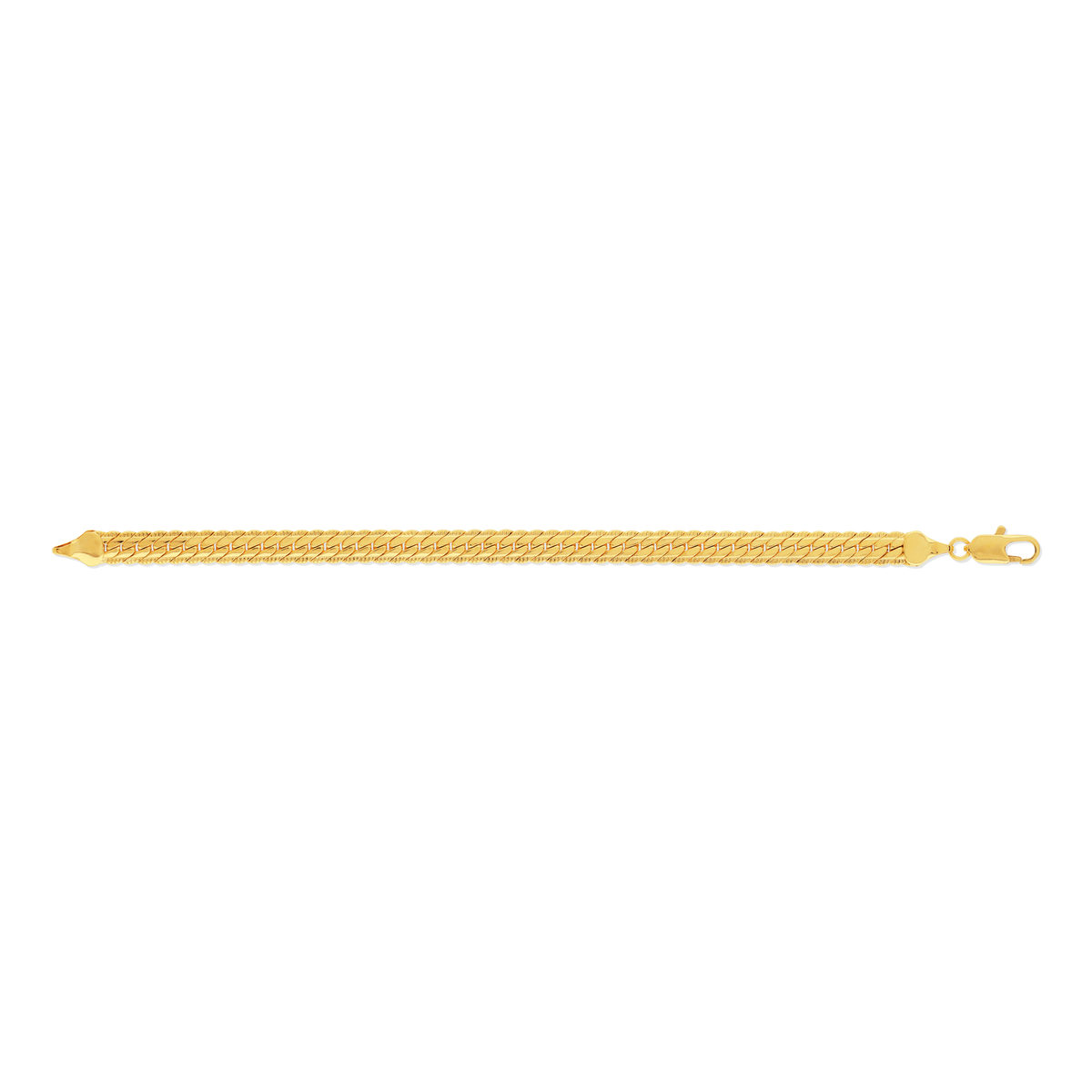 Bracelet maille anglaise plate festonnée plaqué or 18 cm - vue 2